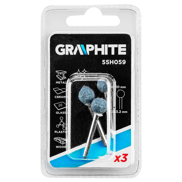 GRINDER SET 10 MM 3 PIECES GRAPHITE 55H059