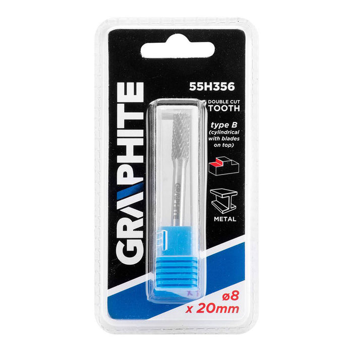 CARBIDE MILLER FOR METAL 8X20 MM GRAPHITE 55H356