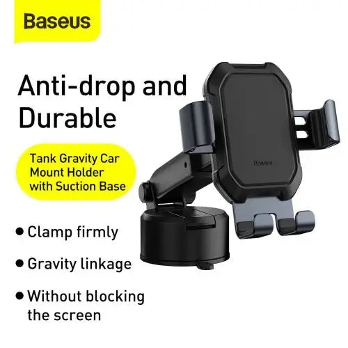 Gravity car mount for Baseus Tank phone with suction cup (black) - Car mount<<<Accessories<<<Основна<<<DunaXML&&&Phone