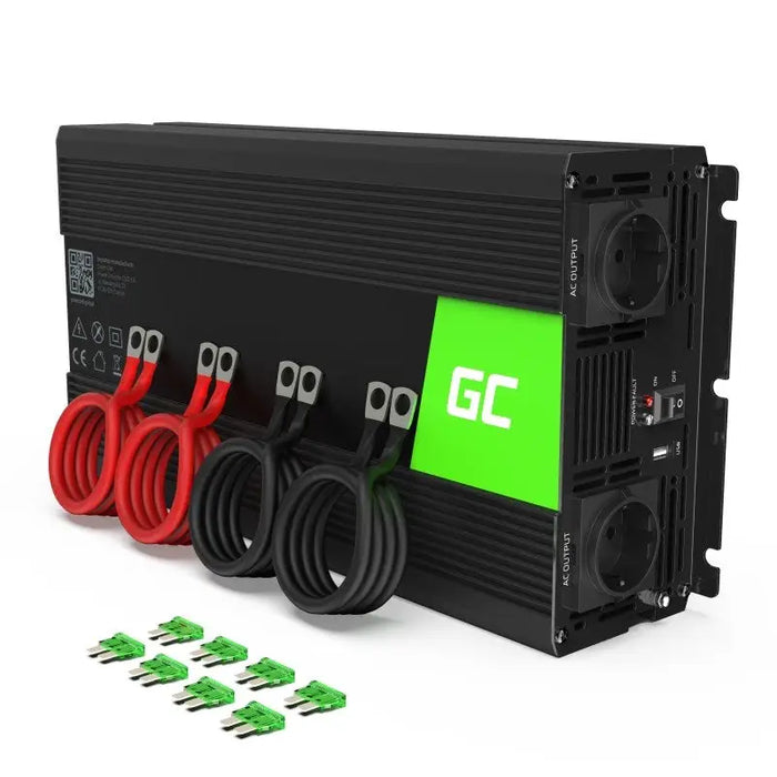 Green Cell INV15 power adapter/inverter Auto 3000 W Black - ConvertersZSA-PRZ<<<Car power supplyZSA<<<ActionPL