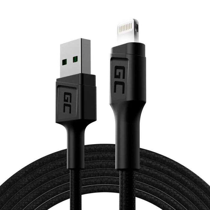 Green Cell KABGC12 lightning cable 2 m Black - USB cablesKBA-USB<<<Cables and adaptersKBA<<<ActionPL
