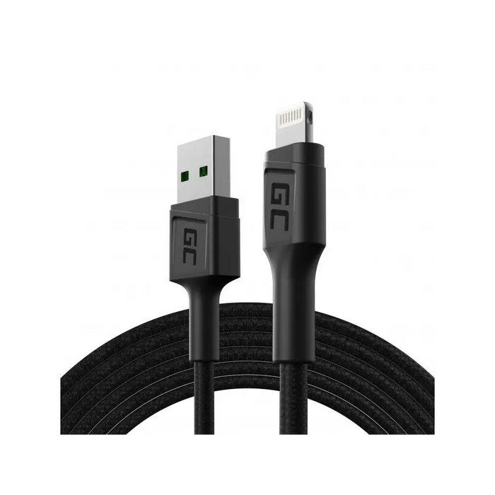 Green Cell KABGC18 lightning cable 2 m Black - USB cablesKBA-USB<<<Cables and adaptersKBA<<<ActionPL