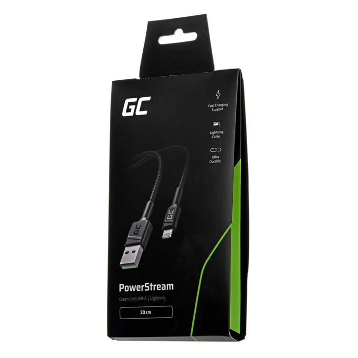 Green Cell KABGC24 lightning cable 0.3 m Black - USB cablesKBA-USB<<<Cables and adaptersKBA<<<ActionPL