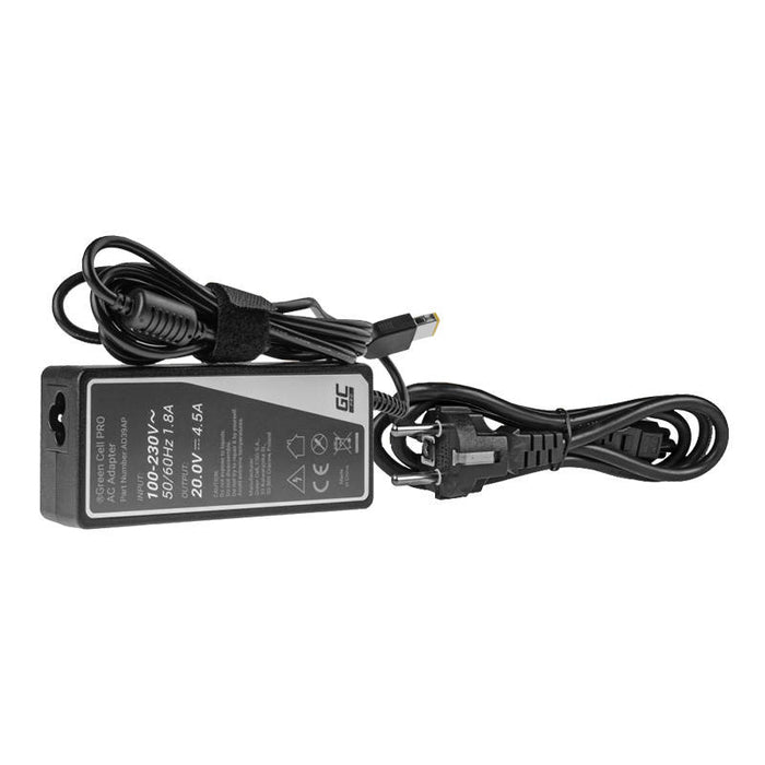 Laptop power supply GREEN CELL, PRO Charger / AC Adapter 20V 4.5A 90W for Lenovo G500 G500s G510 Z51-70 IdeaPad Z510 Z710 ThinkPad T440s T460p T470p