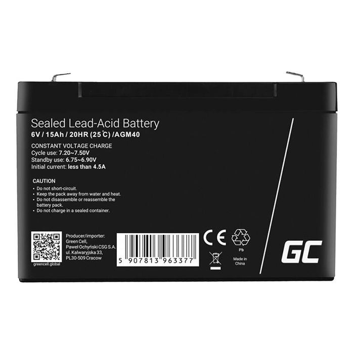 Green Cell AGM40 UPS battery Sealed Lead Acid (VRLA) 6 V 15 Ah