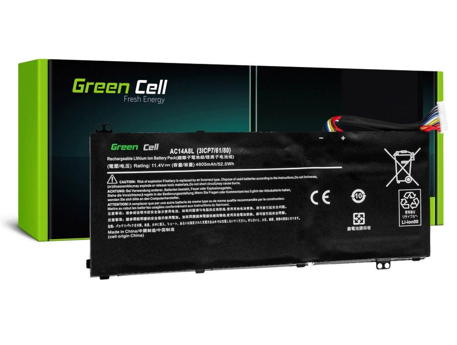 Battery for laptop GREEN CELL, Acer Aspire Nitro V15 VN7-571G VN7-572G VN7-591G VN7-592G i V17 VN7-791G VN7-792G AC14A8L, 11.4V, 3800mAh