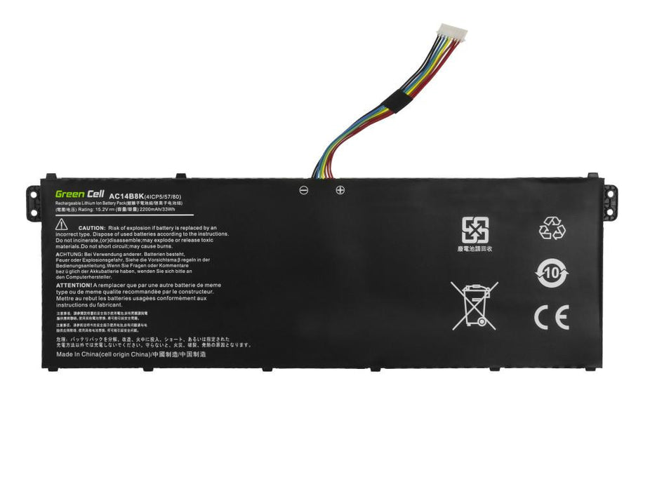 GREEN CELL laptop battery, ACER AC14B3K AC14B8K Aspire 5 A515 A517 R15 R5-571T LiIPo 15.2V 2100mAh