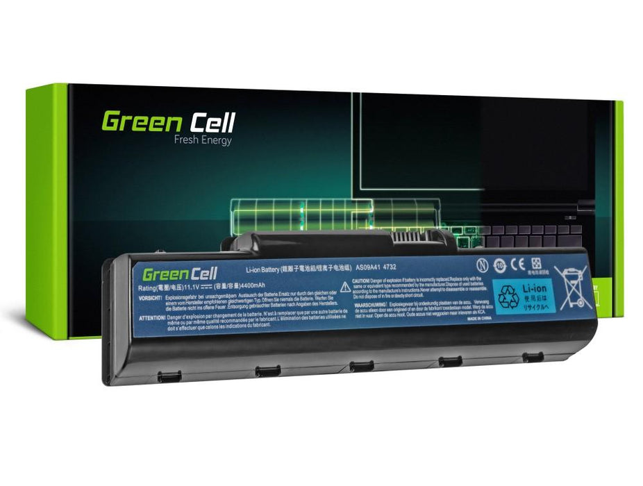 GREEN CELL laptop battery, Acer Aspire 5532 5732Z 5734Z eMachines E525 E625 E725 G430 G525 G625 AS09A31 AS09A41, 11.1V, 4400mAh