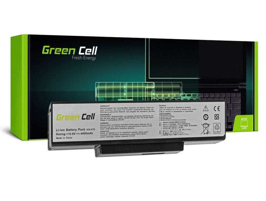 Battery for laptop GREEN CELL, Asus N71 K72 K72J K72F K73SV N71 N73 N73S N73SV X73S, 10.8V, 4400mAh