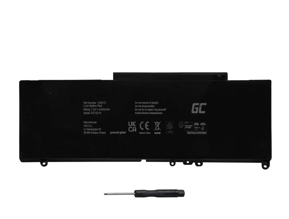 Laptop Battery Dell Latitude E5250 E5450 E5550 G5M10 0WYJC2 7.6V 6200mAh GREEN CELL