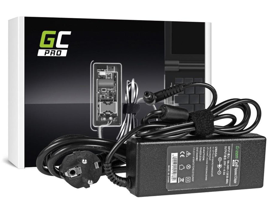 Laptop power supply GREEN CELL, For TOSHIBA/ ASUS / Fujitsu, 20V, 4.5A, 5.5mm-2