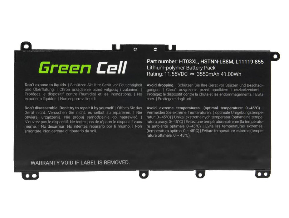 GREEN CELL Laptop Battery, HP 250 G7 G8 255 G7 G8 240 G7 G8 245 G7 G8 470 G7, HP 14 15 17, HP Pavilion 14 15 HT03XL L11119-855 11.55V 3400mAh