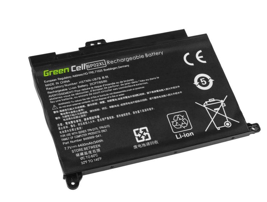 Battery for laptop GREEN CELL BP02XL, HP Pavilion 15-AU, 15-AU051NW, 15-AU071NW, 15-AU102NW, 15-AU107NW, 15-AW, 15-AW010NW, 7.7V, 4400mAh