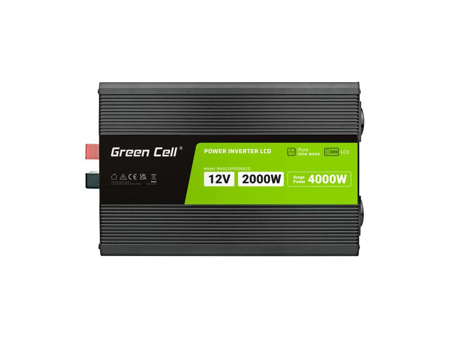 Inverter GREEN CELL, 12/220V, DC/AC, 2000W/4000W, INVGCP2000LCD LCD Pure sine wave