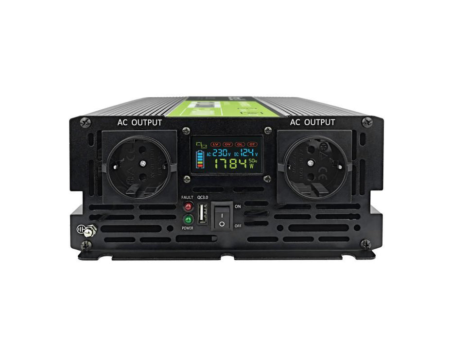Inverter GREEN CELL, 12/220V, DC/AC, 2000W/4000W, INVGCP2000LCD LCD Pure sine wave