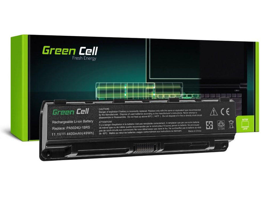 Laptop battery GREEN CELL, TOSHIBA PA5023/PA5024 Satellite C850 C855 C870 L850 L855, 10.8V, 4400mAh