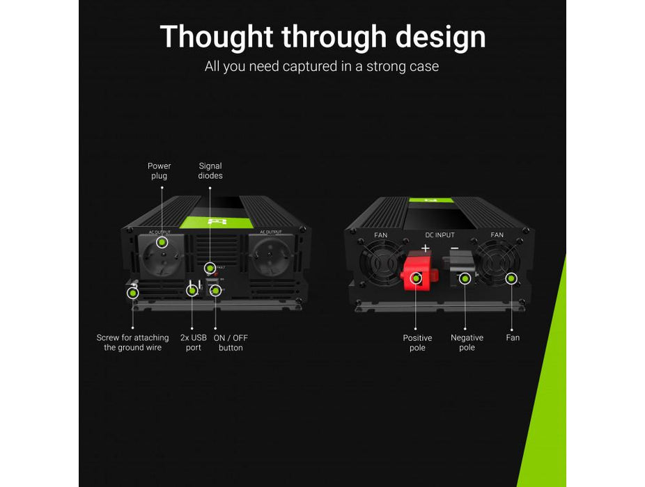 Inverter GREEN CELL 24V/1500W pure sine wave
