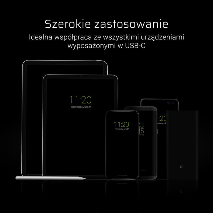 Cable USB - USB-C Green Cell GCmatte, 25cm, with Ultra Charge, QC 3.0