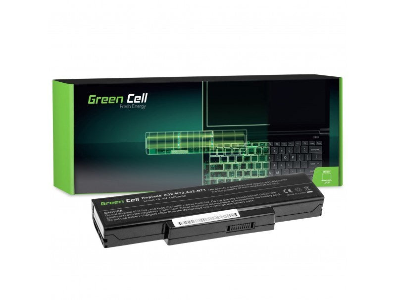 Battery for laptop GREEN CELL, Asus N71 K72 K72J K72F K73SV N71 N73 N73S N73SV X73S, 10.8V, 4400mAh