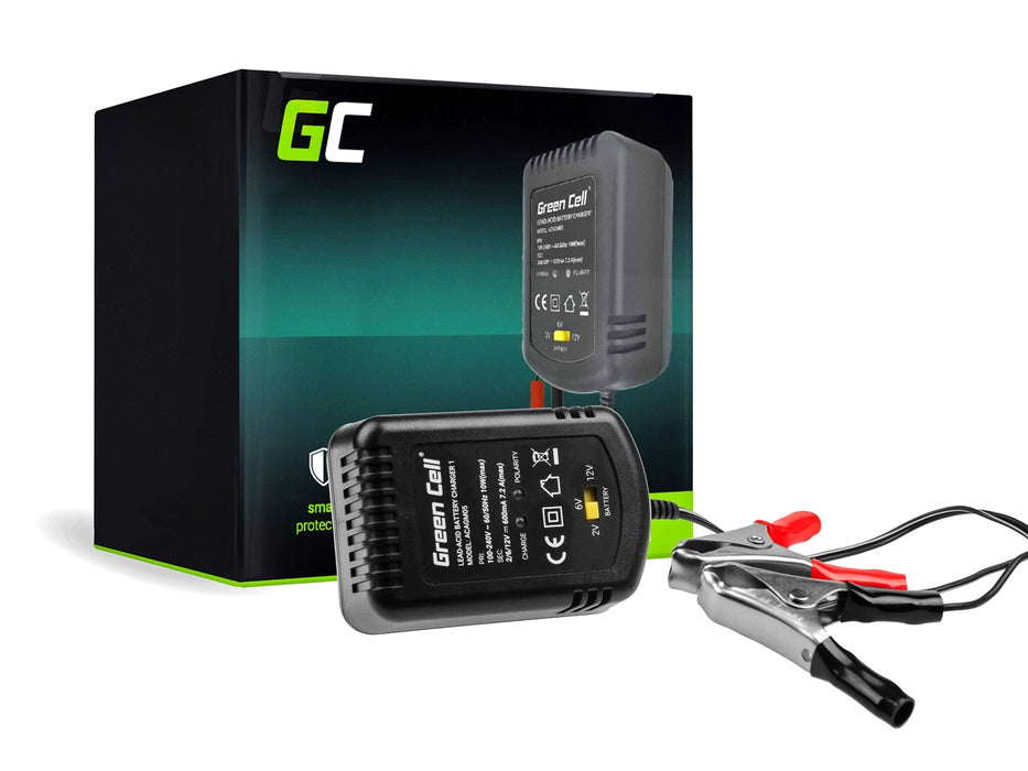 Green Cell ACAGM05 vehicle battery charger 2/6/12 V Black