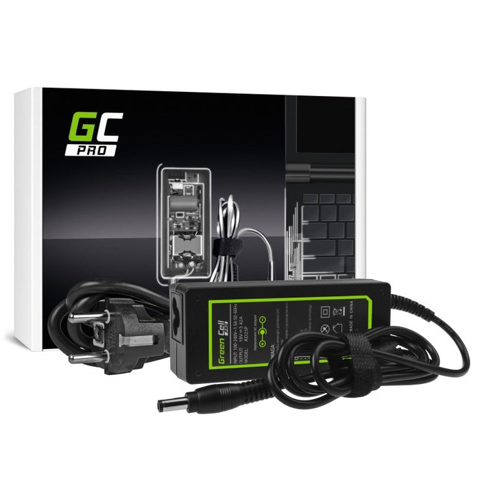 Laptop power supply GREEN CELL, PRO Charger / AC Adapter 19V 3.42A 65W for Asus R510C R510L R556L X550C X550L Toshiba Satellite C650 L750 5.5mm-2.5mm