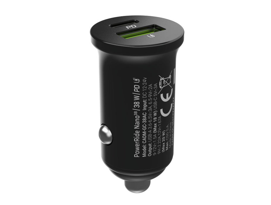 Green Cell GC PowerRide Nano38 38W 6A 1x USB-C 1x USB-A car charger