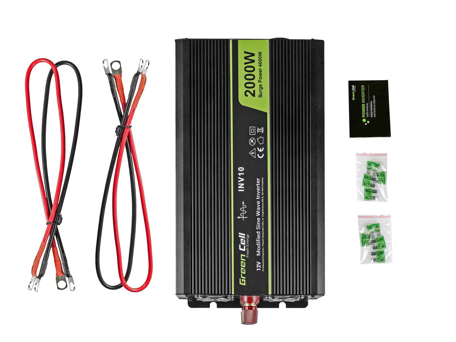 Green Cell INV10 power adapter/inverter Auto 2000 W Black