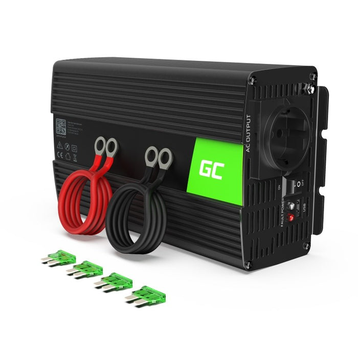 Car inverter voltage converter Green Cell INV08 12V to 230V 1000W/2000W, modified sine wave