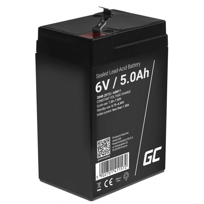 Rechargeable battery AGM 6V 5Ah Maintenancefree for UPS ALARM