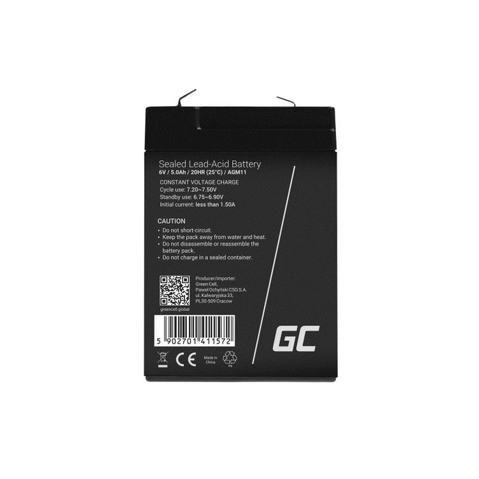 Rechargeable battery AGM 6V 5Ah Maintenancefree for UPS ALARM
