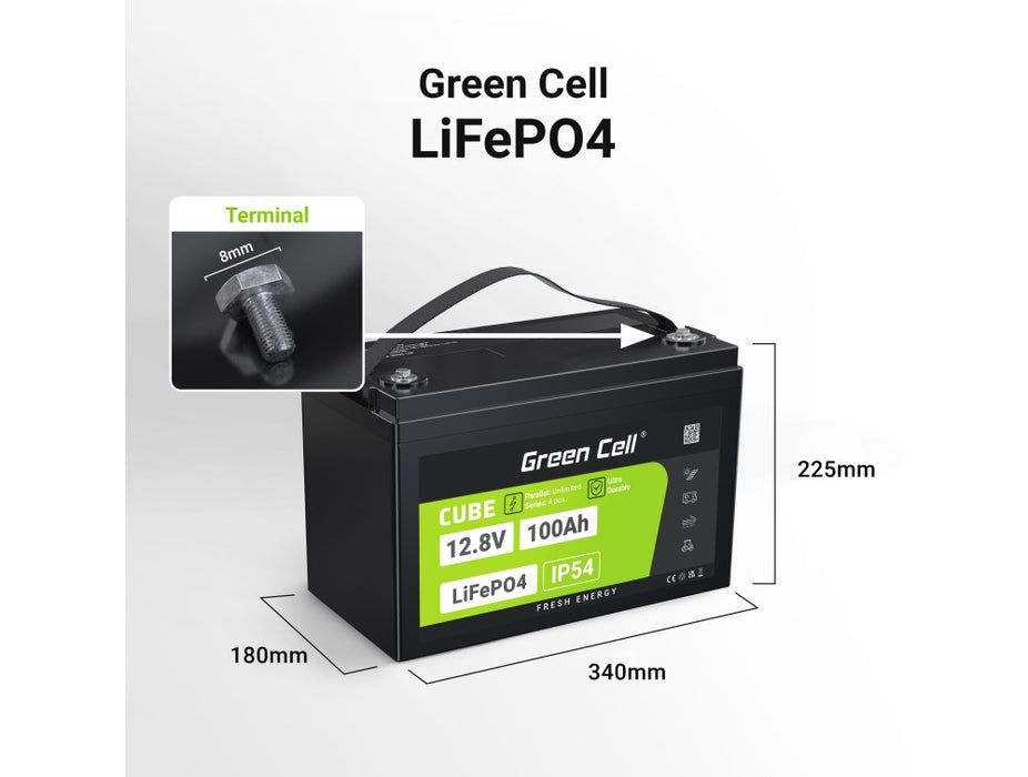 Green Cell LFPGC12V100AH UPS battery Lithium Iron Phosphate (LiFePO4) 12.8 V 100 Ah