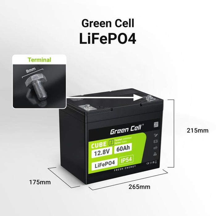 Green Cell LFPGC12V60AH UPS battery Lithium Iron Phosphate (LiFePO4) 12.8 V 60 Ah