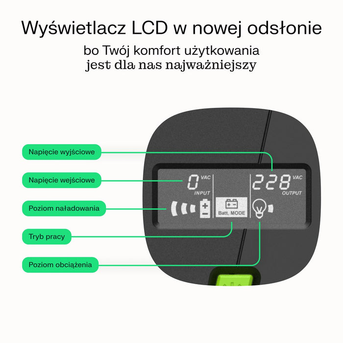 Green Cell uninterruptible power supply (UPS) Line-Interactive 0.85 kVA 480 W 2 AC outlet(s)