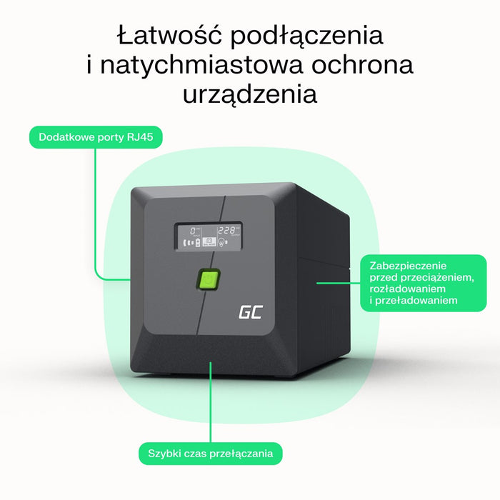 Green Cell uninterruptible power supply (UPS) Line-Interactive 1 kVA 600 W 4 AC outlet(s)