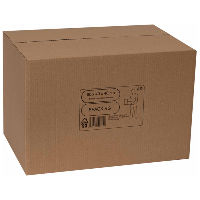 MOVING CARTONS THREE-LAYER CORRUGATED CARDBOARD 40X40X60 CM GREEN WAY