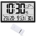 GreenBlue GB218 Extra Large LCD Wall Clock with Weather Station Temperature and Date Display - Wall