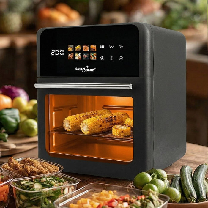 GreenBlue AIR FRYER Oil-Free Air Fryer, 1800W, 10L capacity, 8 programs, accessories, timer, GB950