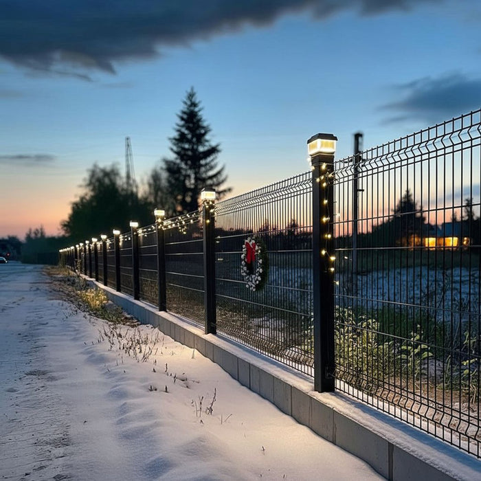 GreenBlue GB128 LED Fence Post Solar Lamp 100*100 with Dusk Sensor