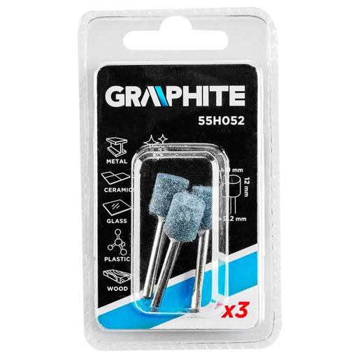 GRINDER SET 5X12 MM 3 PIECES GRAPHITE 55H052 - Аксесоари за dremel<<<Консумативи за електроинструменти<<<Инструменти и