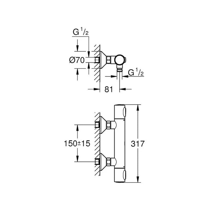 GROHE PRECISION FLOW THERMOSTAT MIXER - Смесители с термостат<<<Смесители и душове<<<Баня<<<Praktiker&&&Смесители за