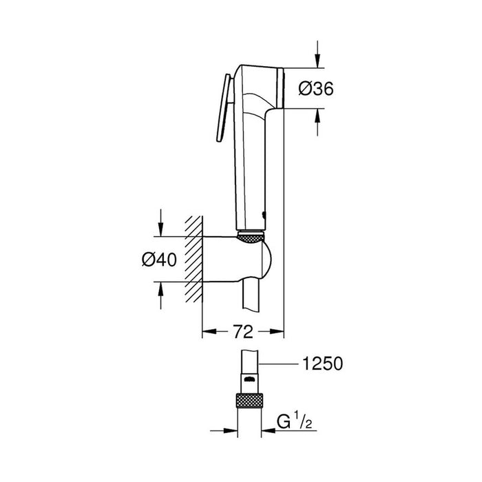 GROHE VITALIO TRIGGER SPRAY HYGIENIC SHOWER SET