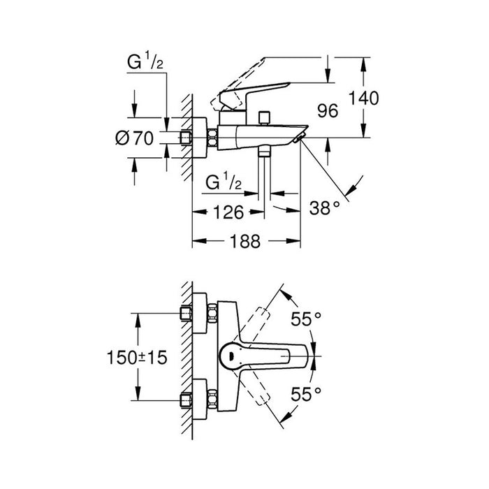 GROHE START BATH/SHOWER MIXER