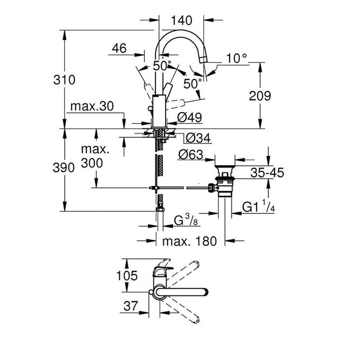 GROHE START FLOW L FAUCET