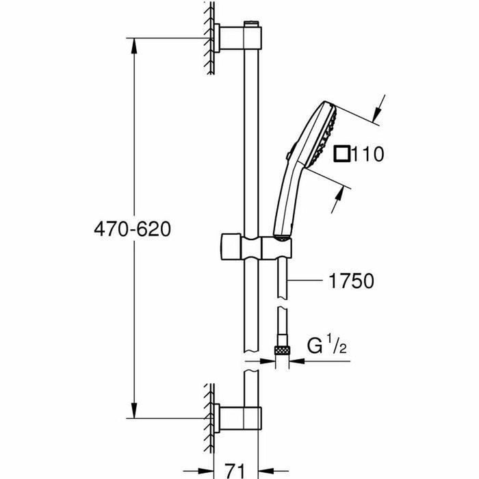 Shower Column Grohe Vitalio Comfort 110 Metal