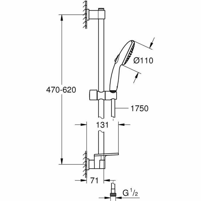 Shower Column Grohe Vitalio Start 110 Chrome Metal