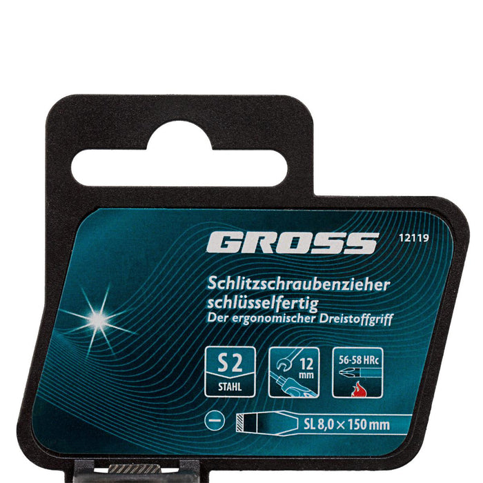 SCREWDRIVER STRAIGHT 8.0X150MM GROSS