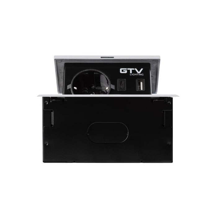 BUILT-IN SWITCH 1 SOCKET AND USB A+C AND CABLE WHITE GTV AVARO