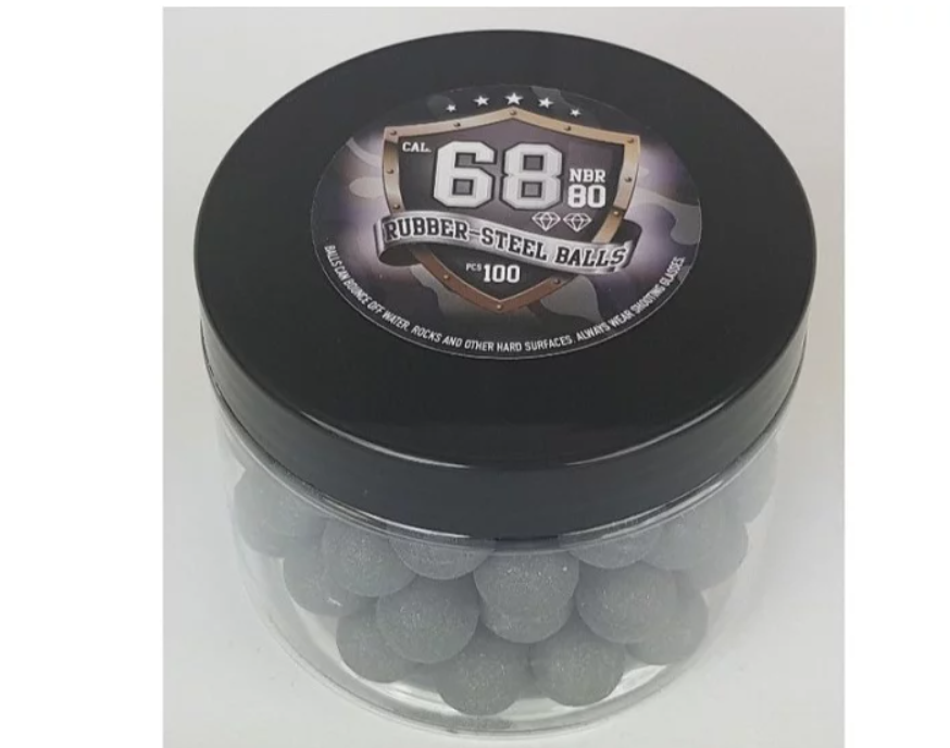 Rubber-to-metal balls Guard Power cal. 68-100 pcs.