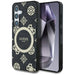 Guess 4G Background Gold Electroplated Peony Pattern MagSafe case for Samsung Galaxy S25 black - Cell phone cases