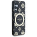 Guess 4G Background Gold Electroplated Peony Pattern MagSafe case for Samsung Galaxy S25 black - Cell phone cases